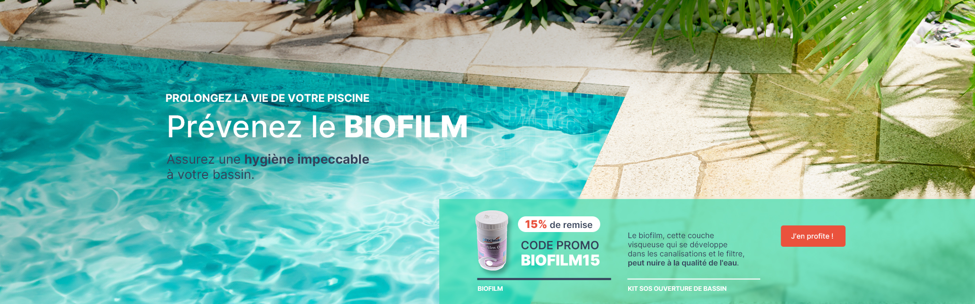 Prévenez le biofilm : 15% de remise sur l'éliminateur enzymatique avec le code promo BIOFILM15
