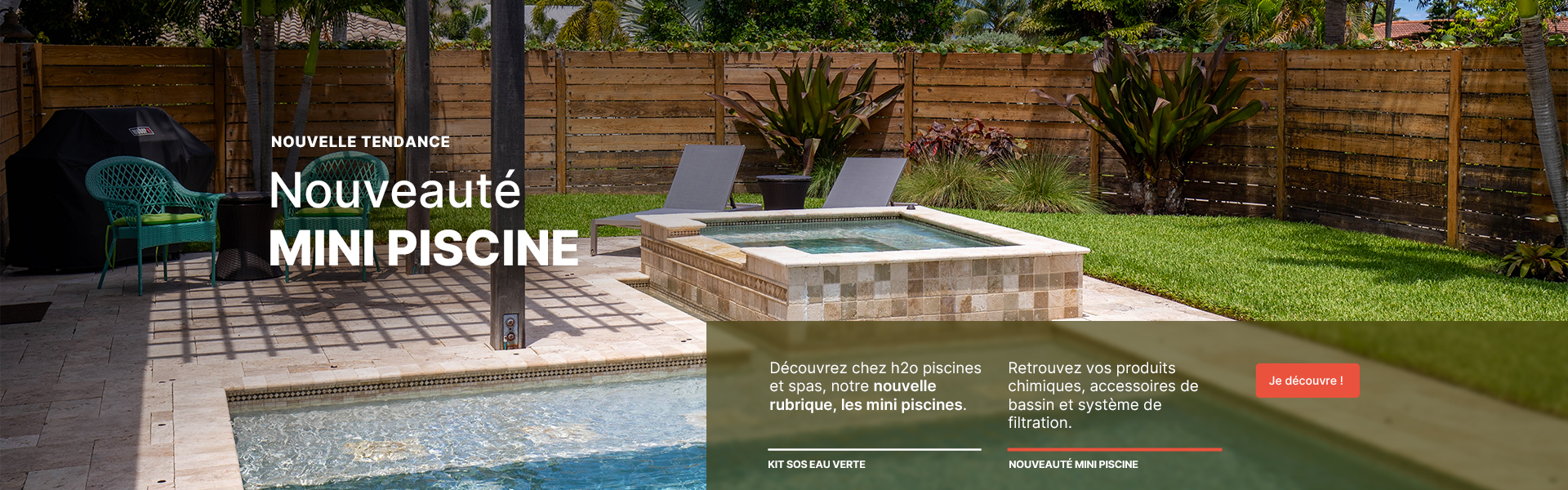 Nouveauté mini piscine : Découvrez chez h2o piscines et spas, notre nouvelle rubrique, les mini piscines.