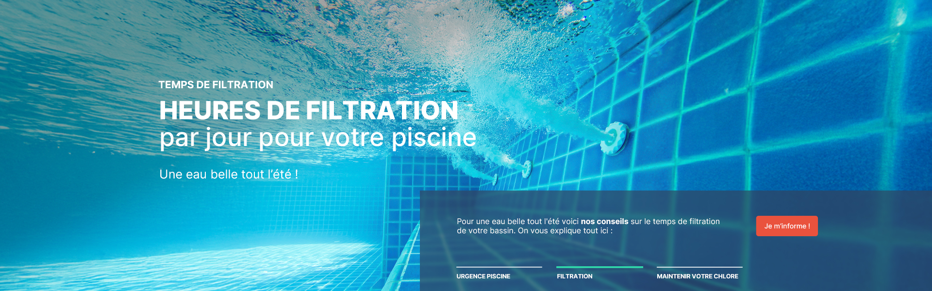 CONSEIL : Heures de filtration par jour pour votre piscine pour une eau belle tout l'été