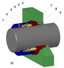 Rotating mechanical seal 3D numbered 165