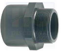 Raccord PVC pression fileté en 2", femelle à coller en 63/50mm
