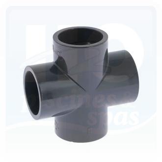 Croix égale PVC pression en diamètre 50 mm - Femelle à coller  (PN16)