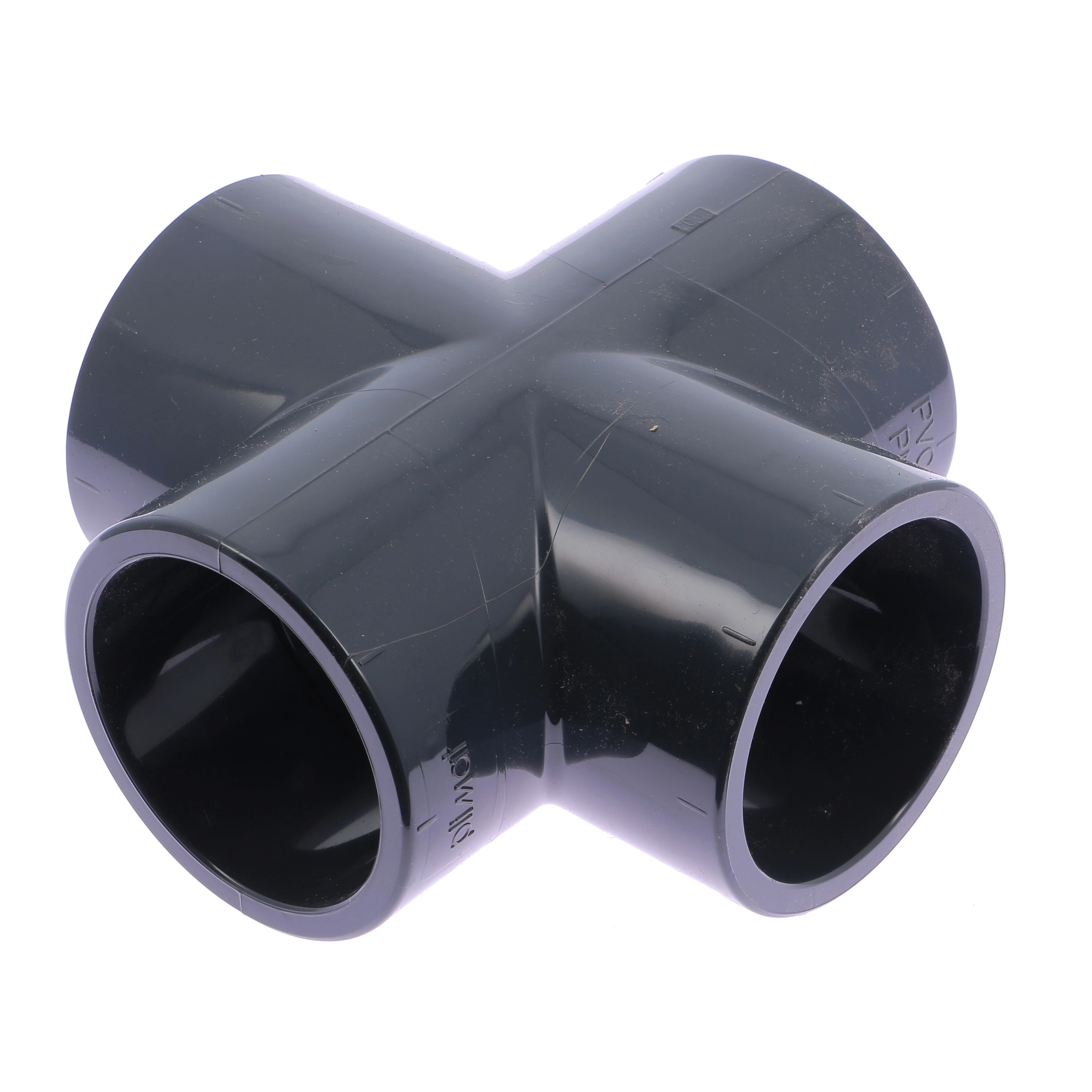 Croix égale PVC pression en diamètre 63 mm - Femelle à coller (PN16)