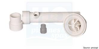 Té venturi diamètre 50 complet avec jet rotatif micro massage pour spa béton - 5m³/h