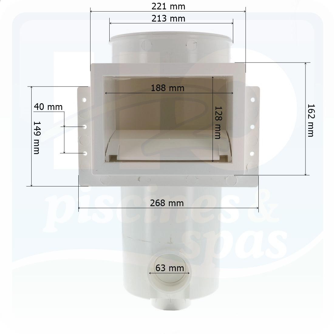 Skimmer AQUAREVA petite meurtrière pour piscine hors-sol - Blanc