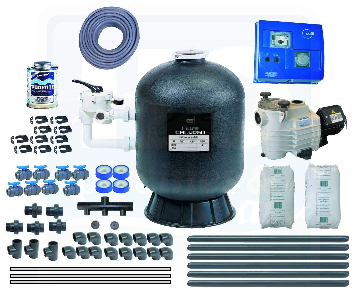 Ensemble de filtration Quick Pack pour piscine de 45 m3 H2o Piscines