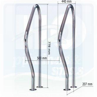 Partie haute à platines d'échelle FLEXINOX en 2 parties en inox AISI ...