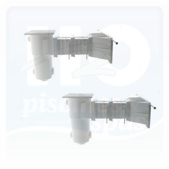 Skimmer miroir SB-118-CA-MR-2 - AQUAREVA - Grande meurtrière + 2 rallonges pour piscine Béton avec couverture automatique Stardeck - Blanc