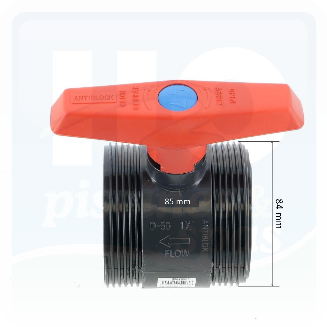 Vanne PVC à coller ANTIBLOCK en diamètre 50 mm - PN16 - H2o Piscines & Spas