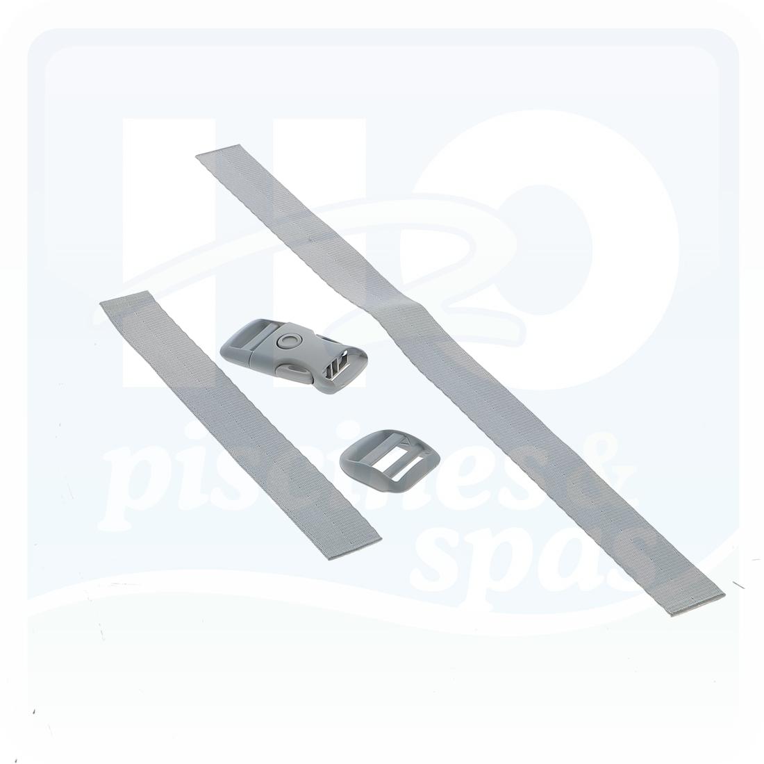 Sangle avec clip - côté paroi + côté lame pour volet roulant APF - Grise