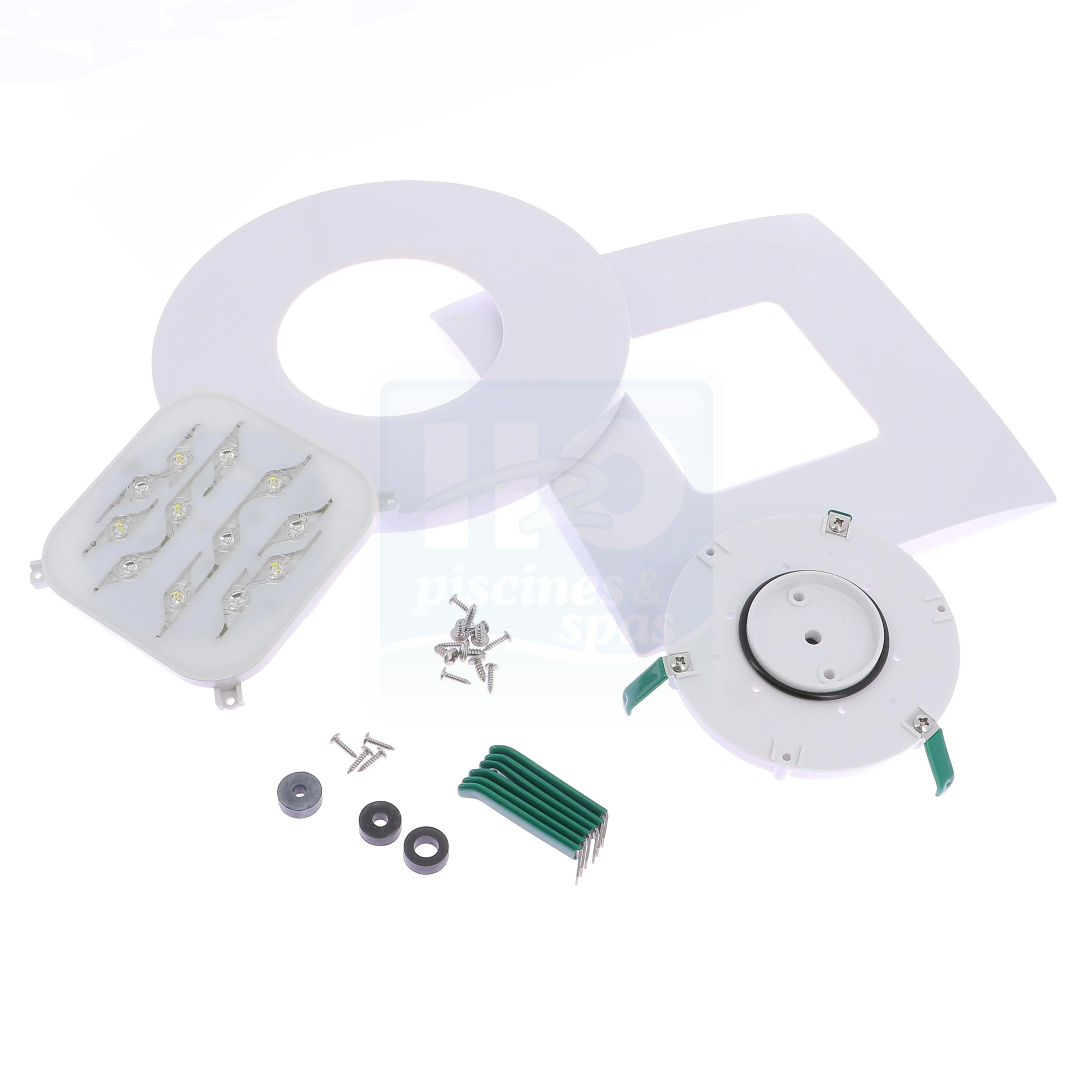 Bloc optique universel à 12 LED blanche - WELTICO - 36 W - 12 V pour piscines maçonnerie béton et liner - Blanc