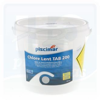 Chlore lent stabilisé PISCIMAR® - Tablettes de 200 grammes - Seau de 5 kg