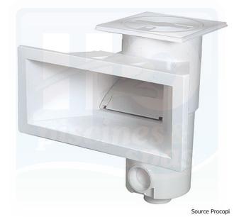 Skimmer SL-117-M - AQUAREVA - Grande meurtrière pour piscine Maçonnerie - Liner - Blanc