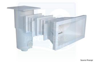 Skimmer SL-119-CA-M-2 - AQUAREVA  - Grande meurtrière + 2 rallonges pour piscines maçonnerie - Liner (coffre volet roulant) - Blanc