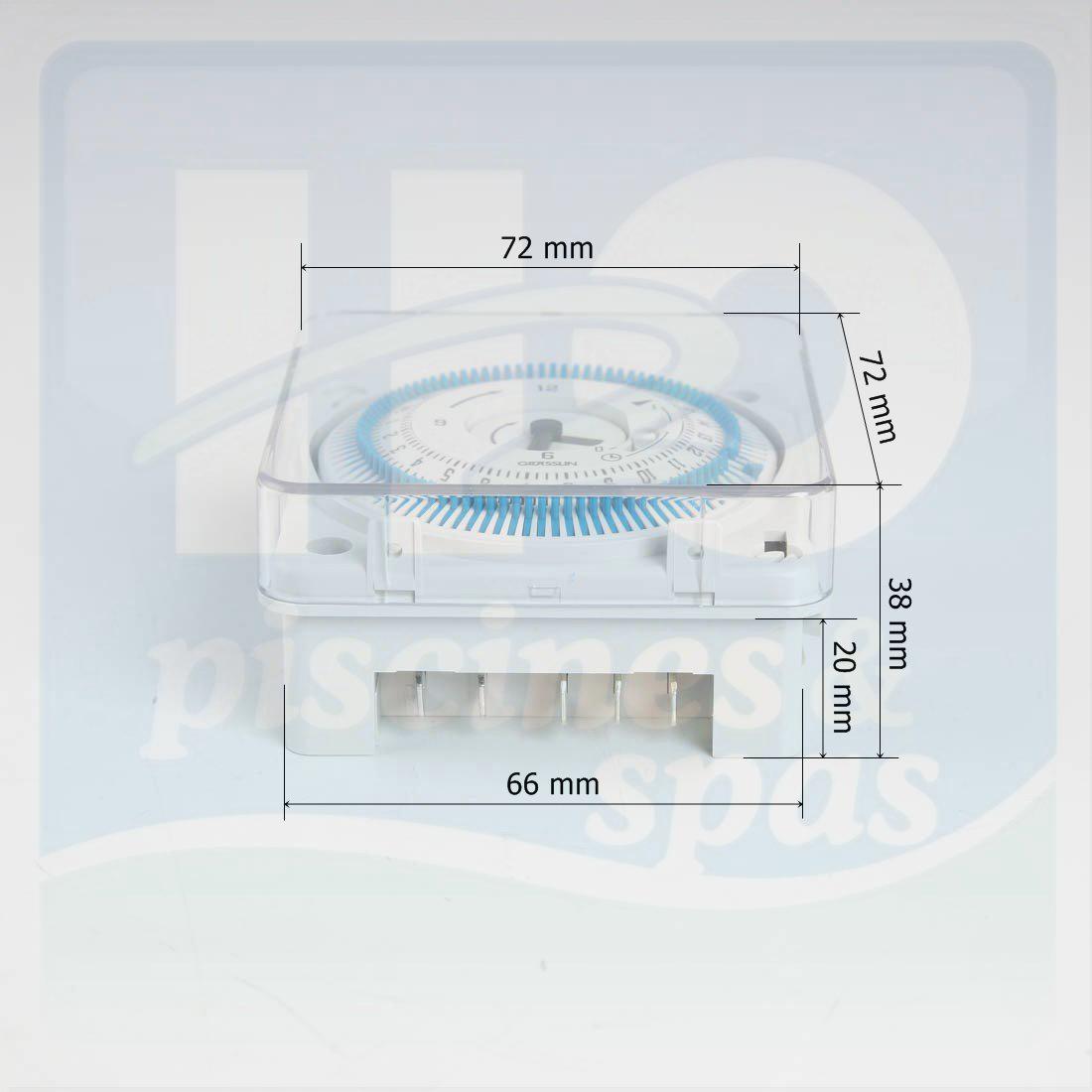 Horloge Piscine Encastrable Pour Coffret électrique Horloge pour coffret de filtration piscine - 24H / 230 V encastrable en façade - H2o Piscines & Spas