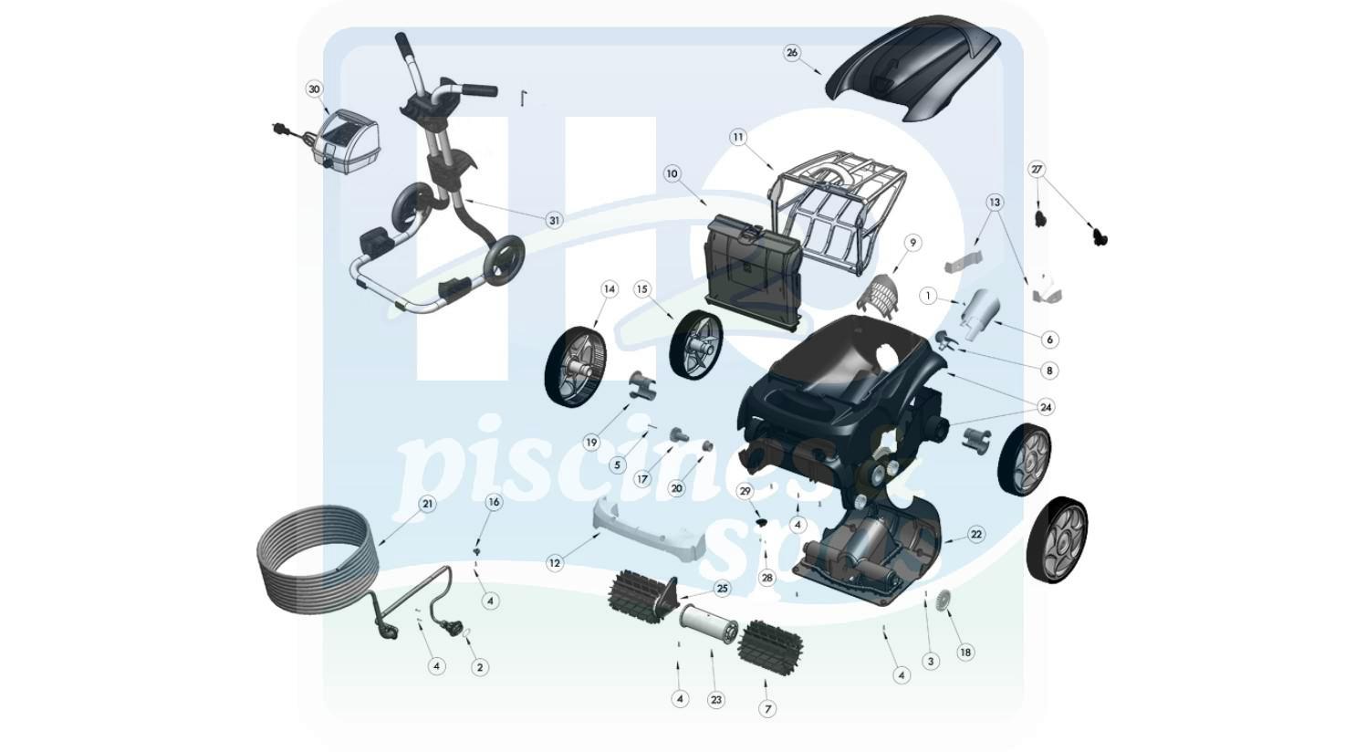 Support de filtre EC pour robot Vortex 2/3/4