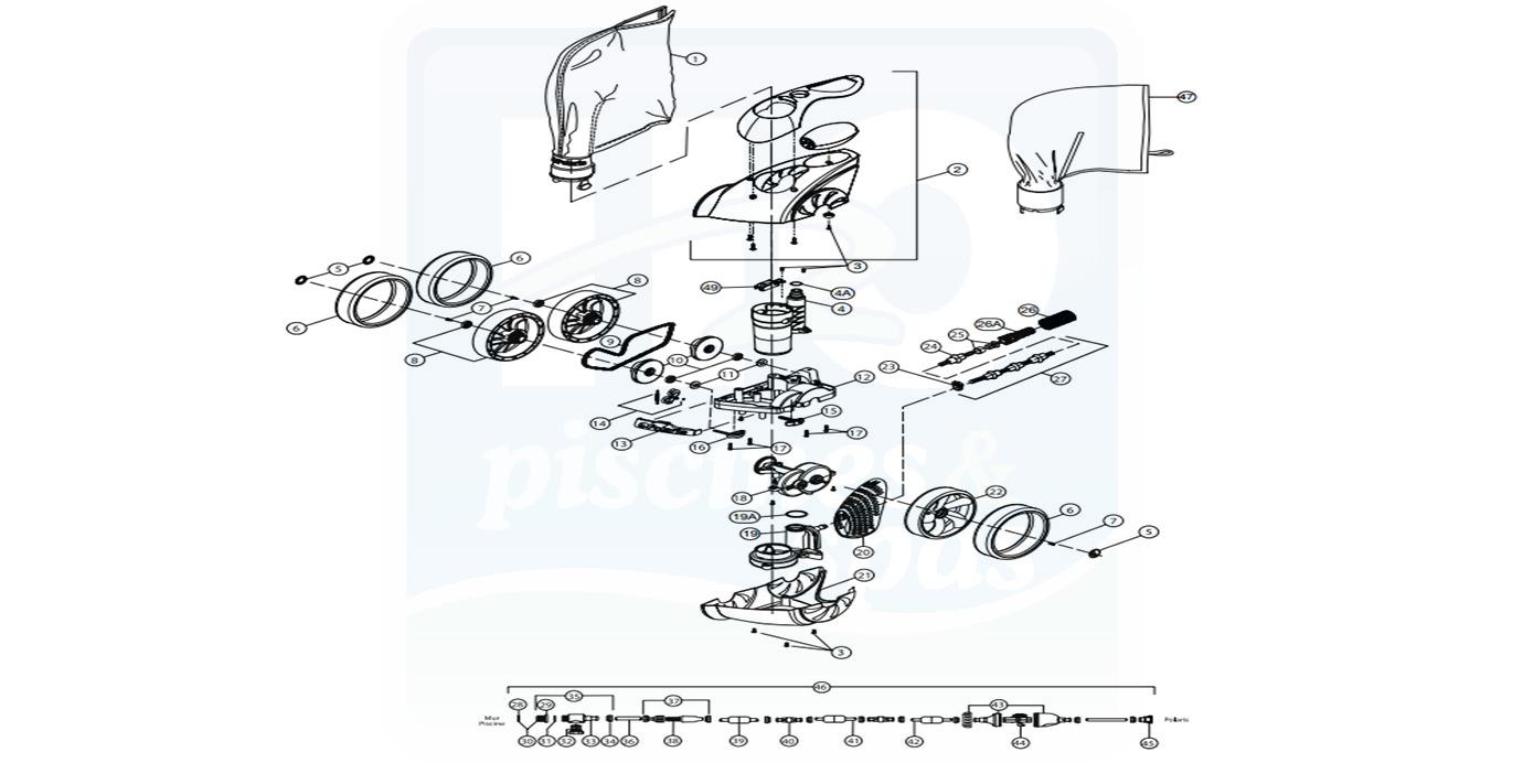 Filtre mécanique pour filtre en ligne de POLARIS 280 - 480 - 3900S -  Quattro sport - H2o Piscines & Spas