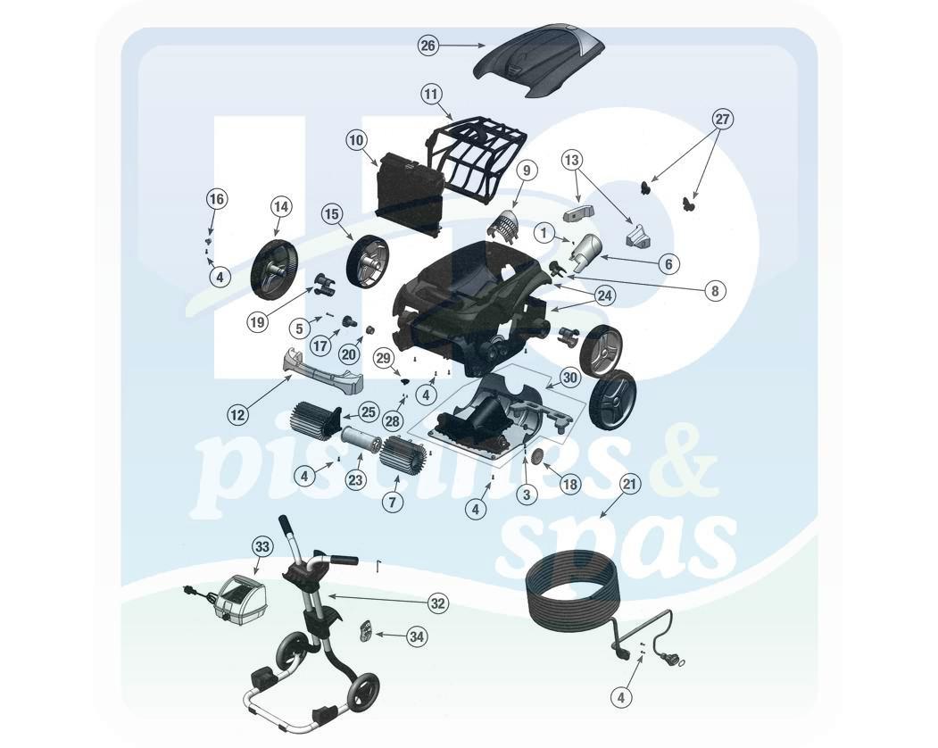 Robot de piscine Zodiac VORTEX 4 + Chariot ZODIAC