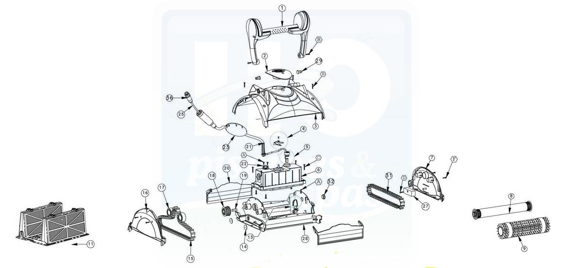 Cartouche filtration ultra fine de robot DOLPHIN Net - Nauty TC - Star pvc  - Swash - Suprême M3 - H2o Piscines & Spas